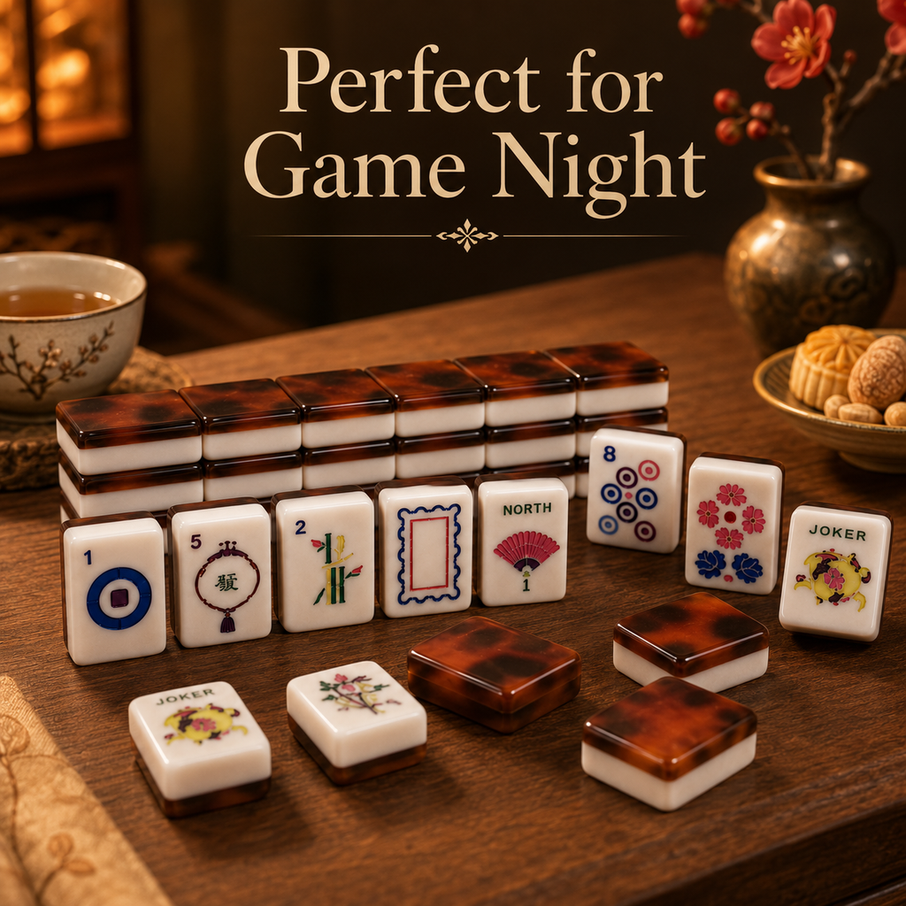Traditional mahjong set perfect for game night