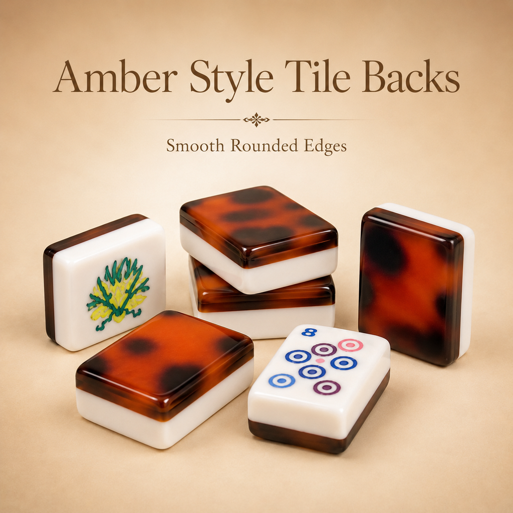 Amber style mahjong tile backs with smooth rounded edges