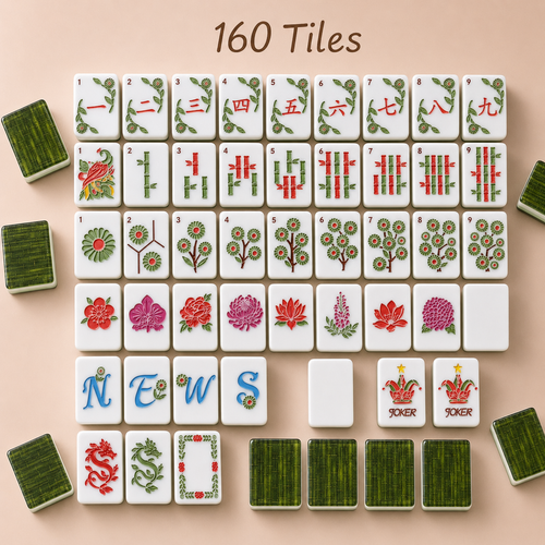 Bamboo Grove American Mahjong set with 160 tiles