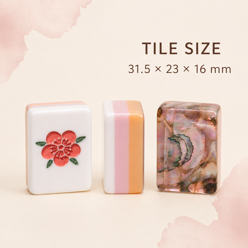 American Mahjong tile dimensions 31.5 by 23 by 16 millimeters