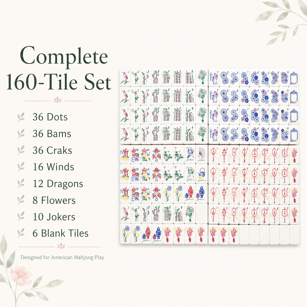 Complete 160 tile American mahjong set contents