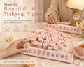 Pink floral American Mahjong tiles arranged for an elegant game night